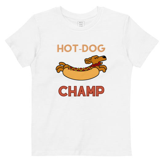 Hot Dog Champ - Organic cotton kids t-shirt